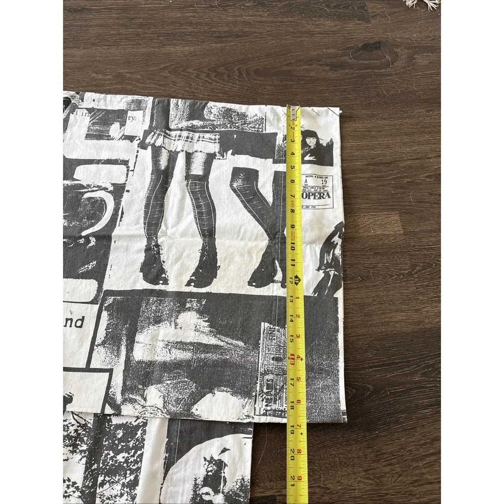 2 Vintage Ralph Lauren Black White Newspaper Print Long King Pillow Case Polo